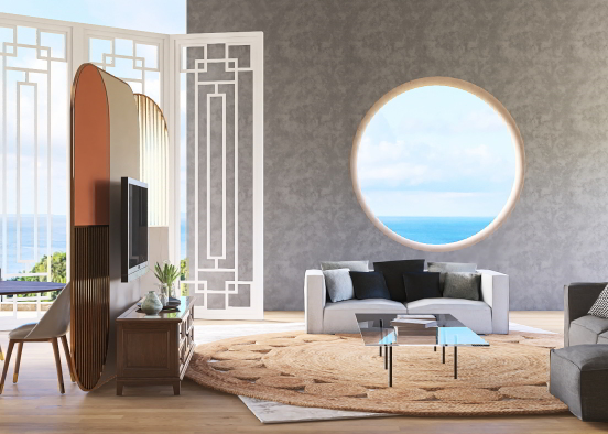Living room/ dinning room. Design Rendering