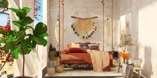 Quarto em cores terrosas!