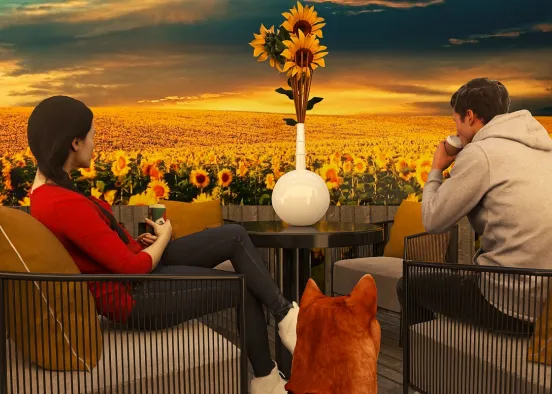 # Contemplando el paisaje de los girasoles  Визуализация дизайна