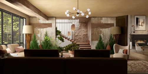 "Modern Nature Retreat Living Room"