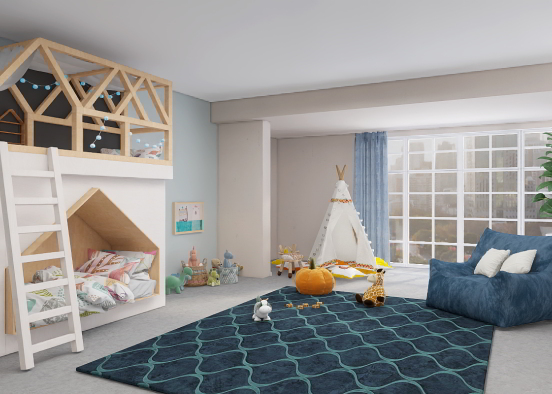 Kids Nursery/Bedroom Design Rendering