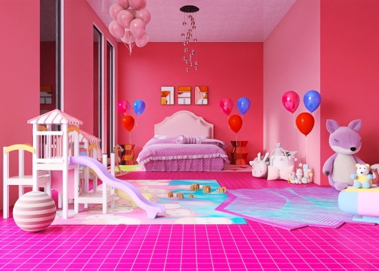 Girl room for toddler Design Rendering