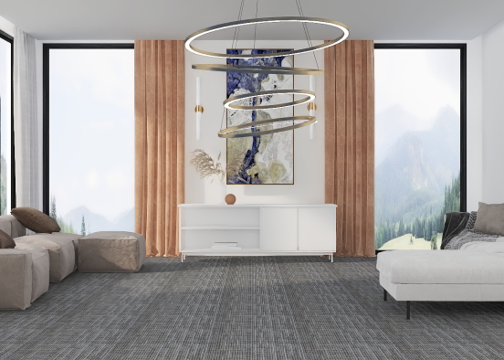 A minimalistic living room design Design Rendering