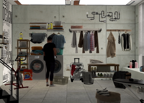 Laundry for single men Design Rendering