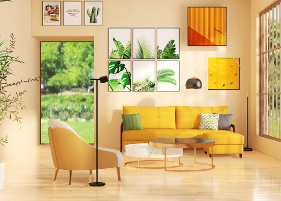 comfy relaxing living room Design Rendering