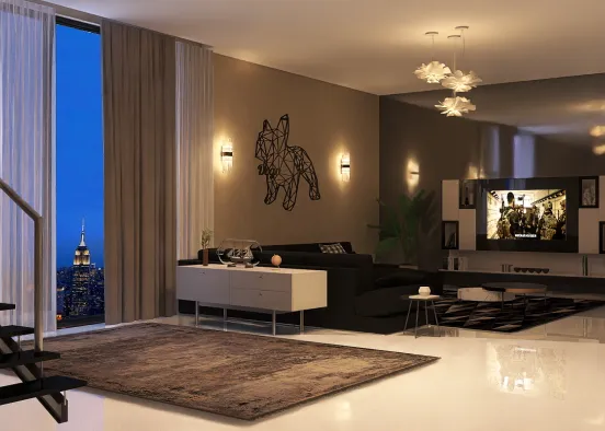 # Glamorous room ✨🤎🖤🤍✨ Renderização de Design
