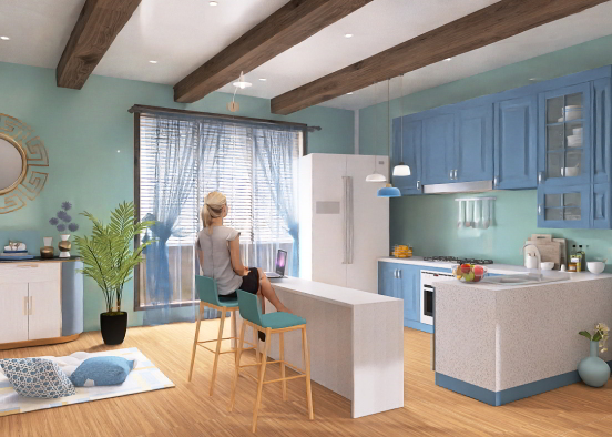 comfy and cozy kitchen Design Rendering