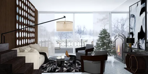 Escandinavo living Christmas room 
