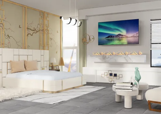 luxuriously calm bedroom design😍
 Design Rendering