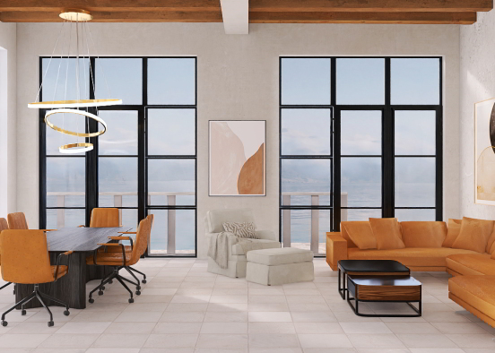 Mediterranean living room  Design Rendering