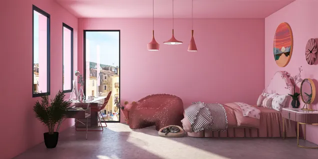 A cute pink bedroom, for a cute girl. 💖