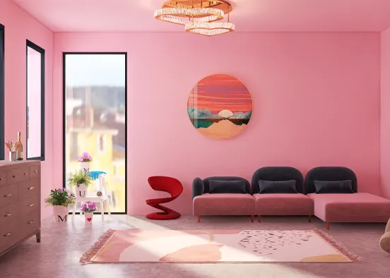 Valentine's living room Design Rendering