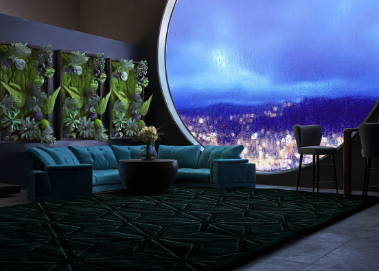 City Lights Lounge/Dining Room Design Rendering