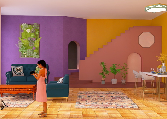 Colorful livingroom. Design Rendering