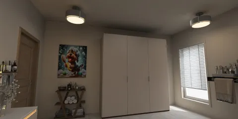 modern bedroom with a stylish wardrobe design using Homestyler's real-time 3D rendering feature to showcase interior decor aesthetics and optimize space.