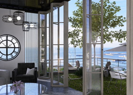 Lounge and Balcony Design Rendering