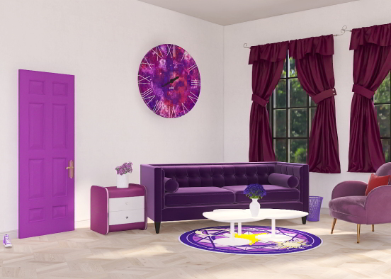 Salon violet Design Rendering