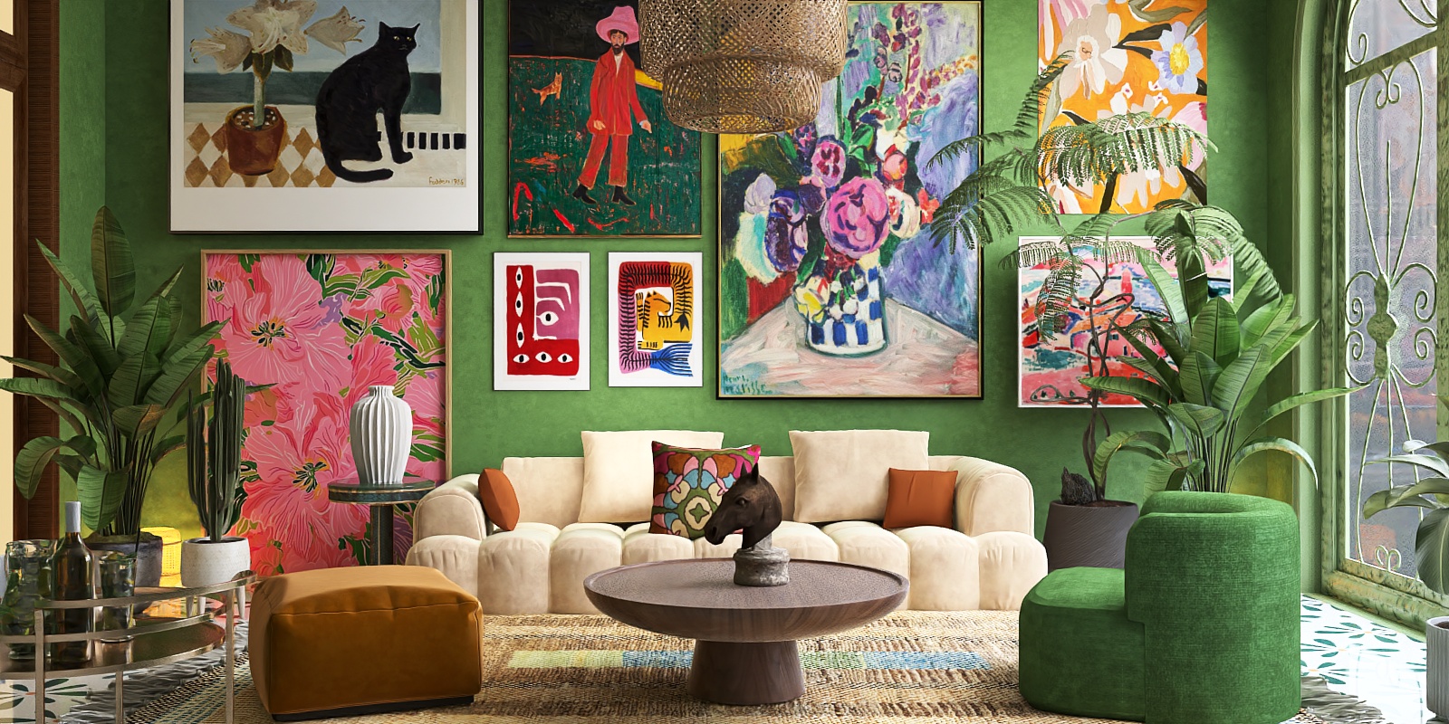 Vibrant Harmony in a Latin American Living Room