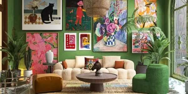 Vibrant Harmony in a Latin American Living Room