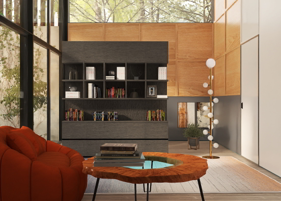 Holding area combined mini-library Design Rendering