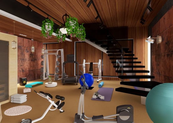 hidden gym in a basement  Design Rendering