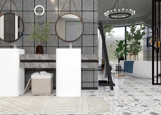 # Tile Texture Bathroom Renderização de Design