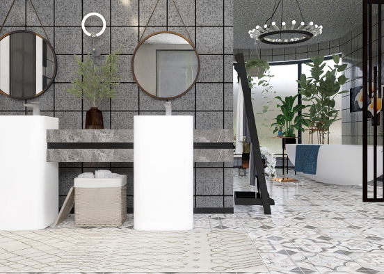 Tile Texture Bathroom Design Rendering