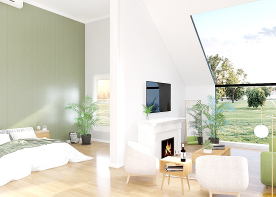 Beautiful Bedroom and greenery views! Design Rendering