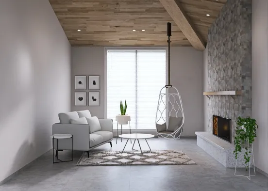 Scandinavian living room  Design Rendering