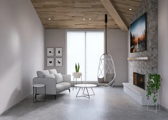 Scandinavian living room  Design Rendering