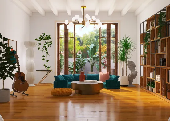 Simple living room  Design Rendering