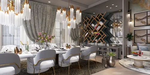 A luxurious dining room 