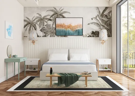 Tropical Themed Bedroom  Design Rendering