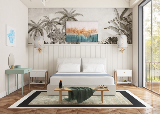 Tropical Themed Bedroom  Design Rendering