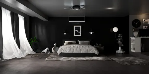 Black and white theme bedroom 