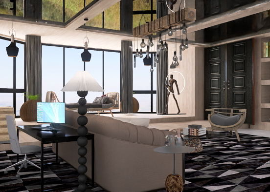 Living Open Space Design Rendering