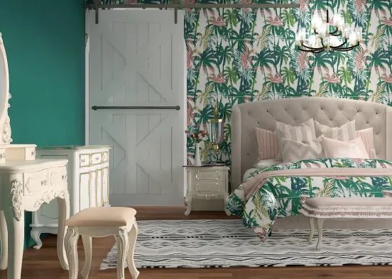 Tropical guest bedroom Design Rendering