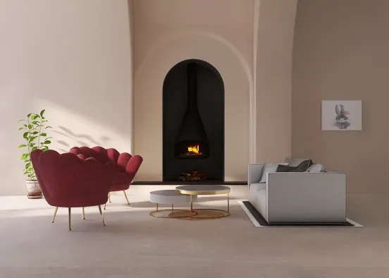 quiet living room Design Rendering