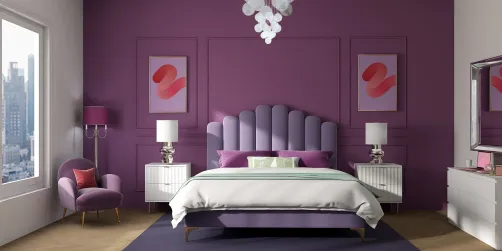 Purple glam bedroom