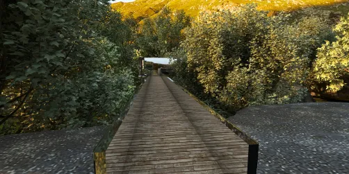 The reflective little house up in the trees