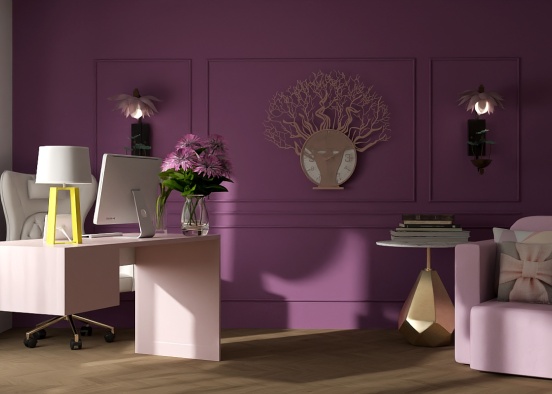 Nay 'ShoNuff Purple Glam Workspace Design Rendering
