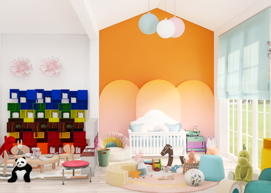 Rainbow baby girl bedroom  Design Rendering