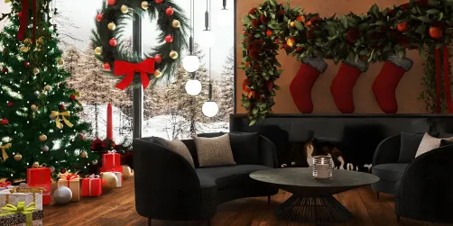 fireplace room christmas