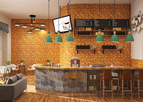 A small town coffee shop Design Rendering