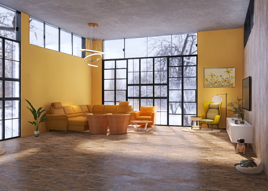 Monochromatic Yellow Badroom  Design Rendering