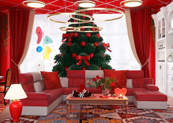 Salotto rosso Natale ♥️♥️♥️ Design Rendering