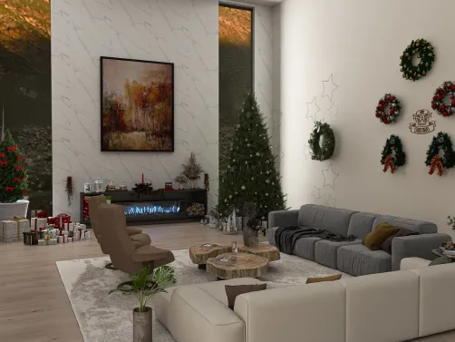 Cozy Minimal Living Room with a Little Christmas Charm