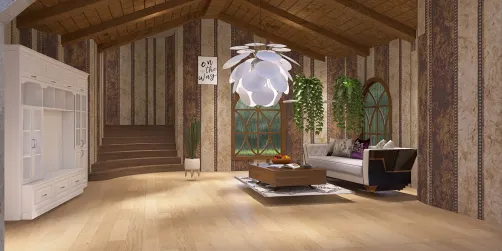 Earth house living room