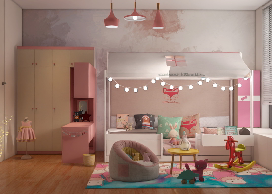 Camera da letto per bambini Design Rendering