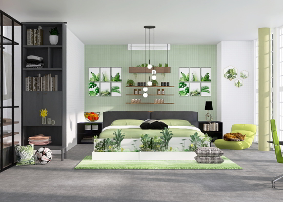 green bedroom 💚 Design Rendering